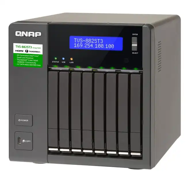 Дисковая системы хранения данных СХД Qnap TVS-882ST3-i7-16G (Rack, Tower)