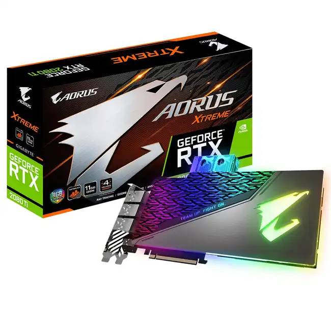 Видеокарта Gigabyte GeForce RTX 2080 Ti AORUS XTREME WATERFORCE WB 11G GV-N208TAORUSX WB-11GC (11 ГБ)
