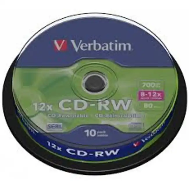 Verbatim Диск CD-RW 700Mb 10x Cake Box (10шт) 43480
