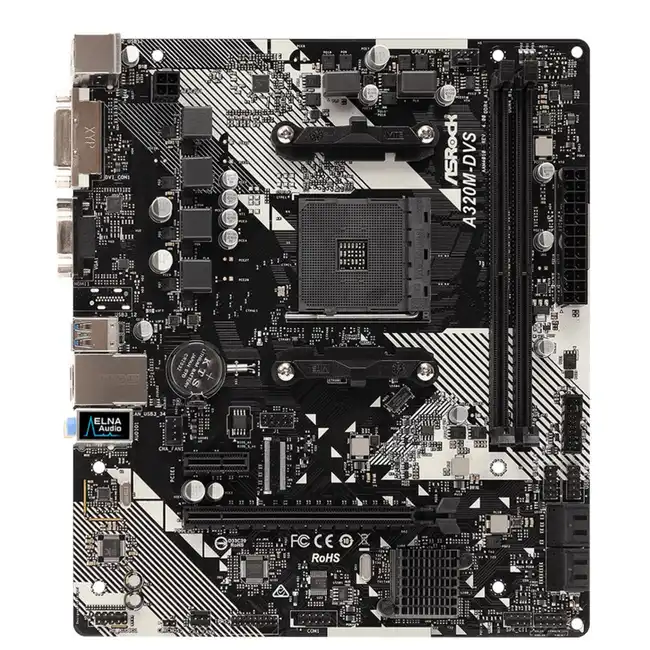 Материнская плата ASRock A320M-DVS R4.0 A320M-DVSR4.0 (micro-ATX, AMD AM4)