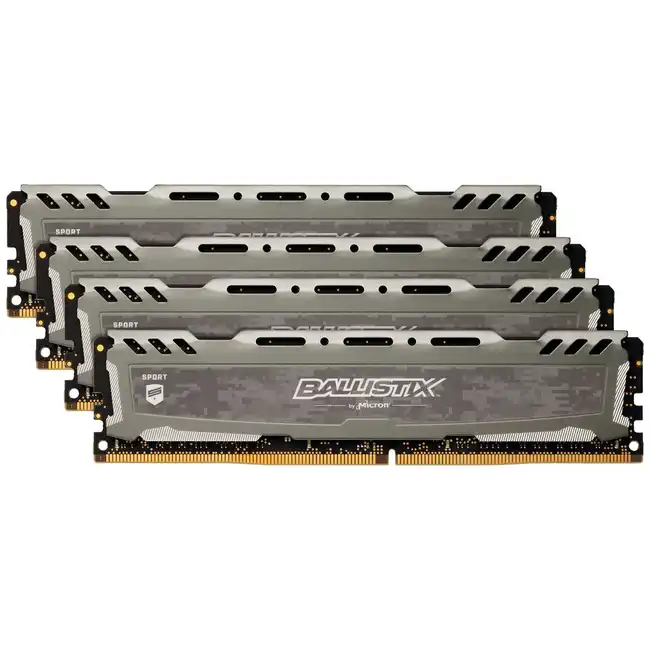 ОЗУ Crucial Ballistix Sport LT Gray 4x8Gb BLS4K8G4D26BFSBK (DIMM, DDR4, 32 Гб (4 х 8 Гб), 2666 МГц)
