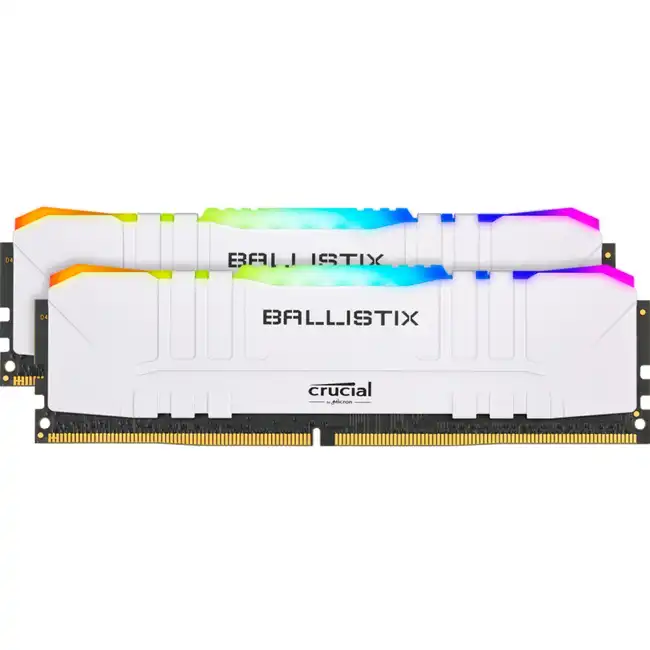 ОЗУ Crucial Ballistix RGB 32GB Kit (2 x 16GB) DDR4-3600 Desktop Gaming Memory (White) BL2K16G36C16U4WL (DIMM, DDR4, 32 Гб (2 х 16 Гб), 3600 МГц)