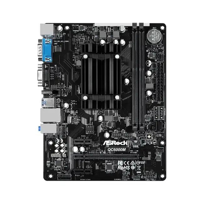 Материнская плата ASRock QC6000M (micro-ATX, Установлен AMD E2-6110)
