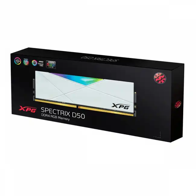ОЗУ ADATA XPG SPECTRIX D50 RGB 32GB (2X 16GB) 3000MHZ DDR4 RAM AX4U3000716G16A-DW50 (DIMM, DDR4, 16 Гб, 3000 МГц)