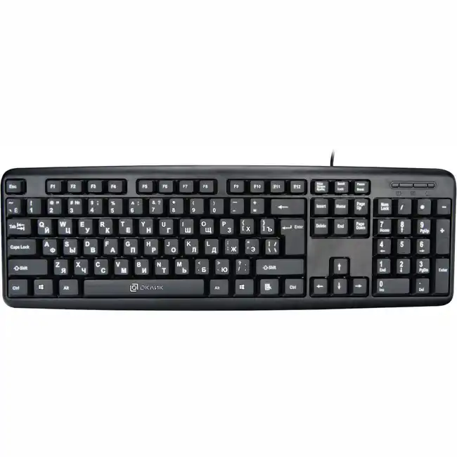Клавиатура Oklick 180V2 черный USB 1185956 (Проводная, USB)