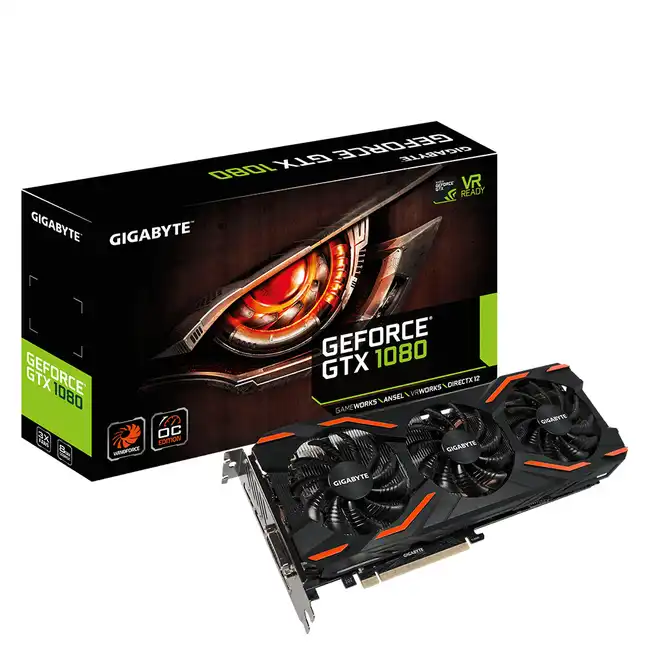 Видеокарта Gigabyte GeForce GTX 1080 Windforce OC Edition GV-N1080WF3OC-8GD (8 ГБ)