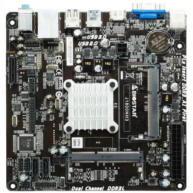 Материнская плата BIOSTAR J1800NH3 (Mini-iTX, Установлен Intel Celeron J1800)
