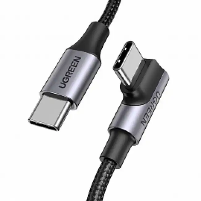Кабель интерфейсный UGREEN US334 USB-C 2.0 to Angled USB-C 70643