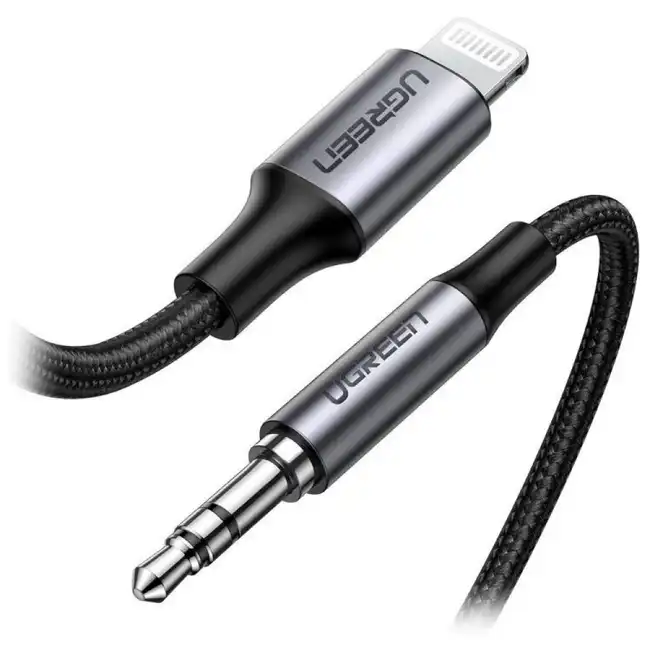 Кабель интерфейсный UGREEN US315 Lightning to 3.5mm Audio Adapter Aluminium Braided (2m) 70862
