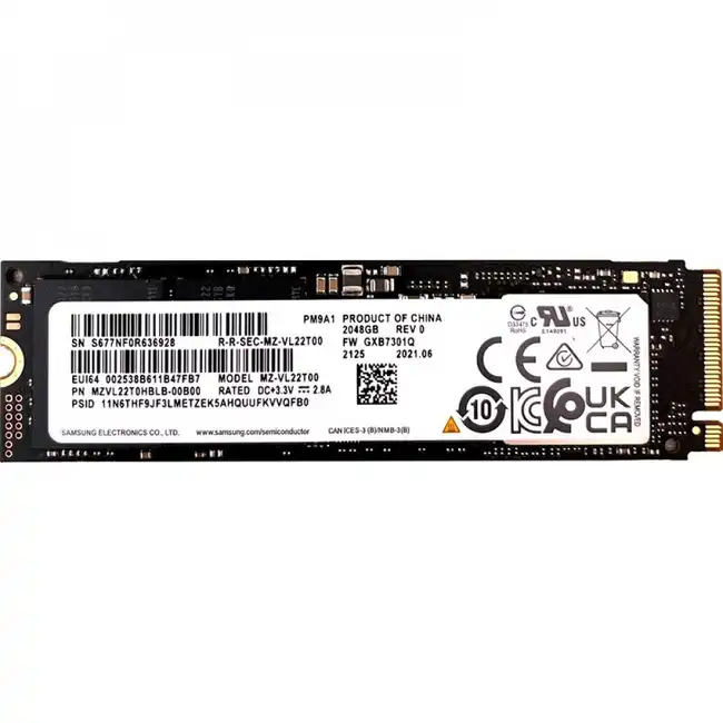 Внутренний жесткий диск Samsung PM9A1 MZVL22T0HDLB-00B07 (SSD (твердотельные), 2 ТБ, M.2, PCIe)