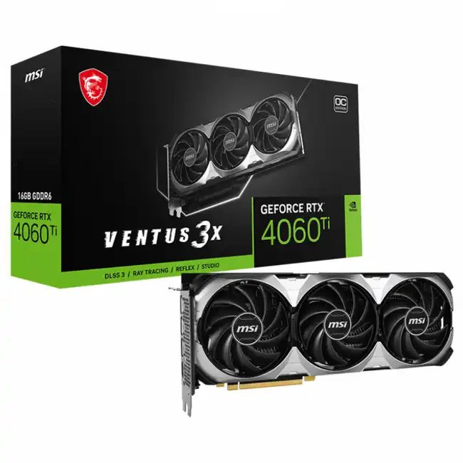 Видеокарта MSI GeForce RTX 4060 Ti VENTUS 3X OC RTX 4060 TI VENTUS 3X 16G (16 ГБ)