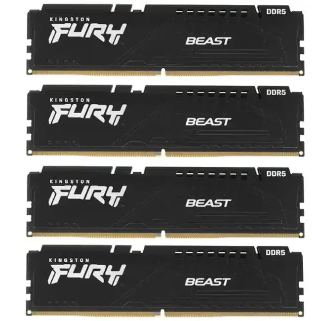 ОЗУ Kingston FURY Beast Black KF560C40BBK4-64 (DIMM, DDR5, 64 Гб (4 х 16 Гб), 6000 МГц)