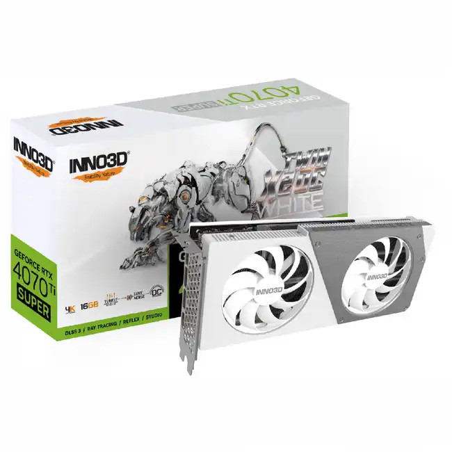 Видеокарта Inno3D RTX 4070 Ti SUPER TWIN X2 OC WHITE N407TS2-166XX-186156W (16 ГБ)