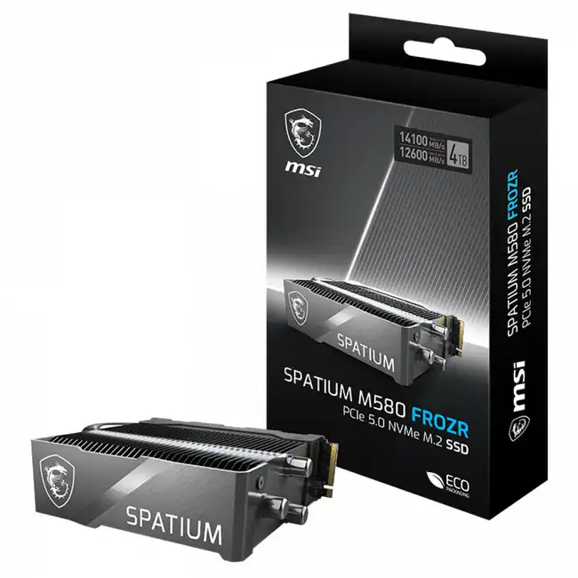 Внутренний жесткий диск MSI SPATIUM M580 PCIe 5.0 NVMe M.2 4TB FROZR (SSD (твердотельные), 4 ТБ, M.2, PCIe)