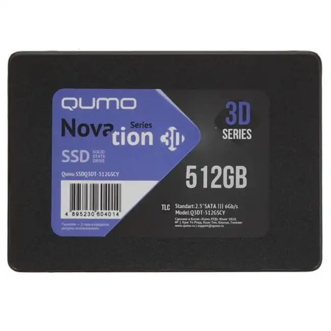 Внутренний жесткий диск Qumo Q3DT-512GHHY (SSD (твердотельные), 512 ГБ, 2.5 дюйма, SATA)