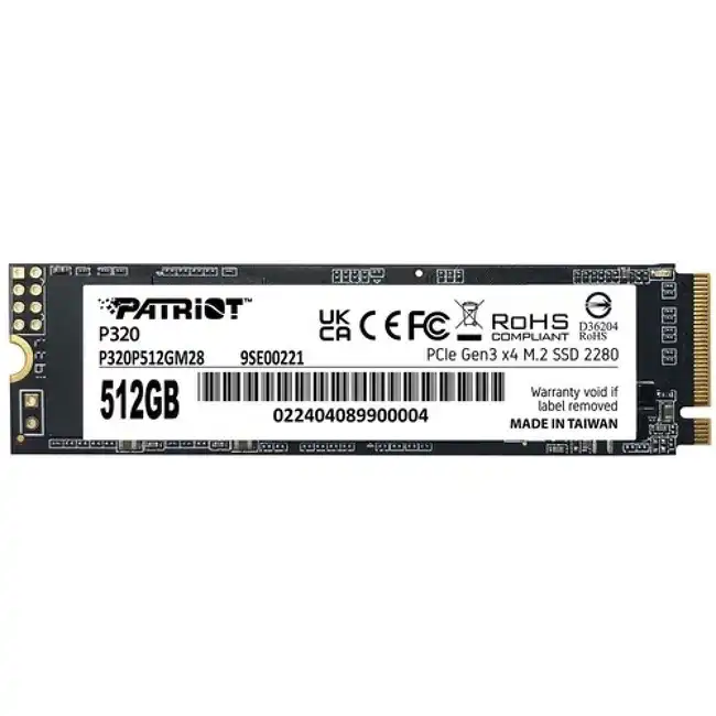 Внутренний жесткий диск Patriot P320 P320P512GM28 (SSD (твердотельные), 512 ГБ, M.2, PCIe)