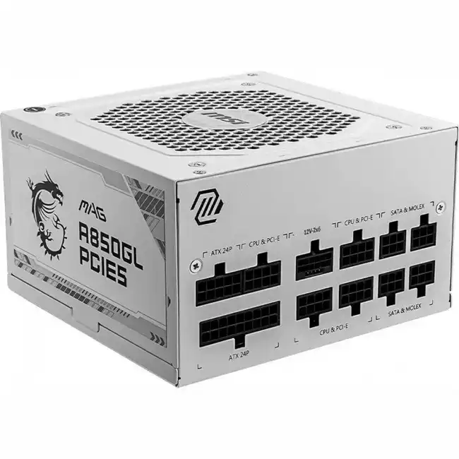 Блок питания MSI MAG A850GL WH PCIE5, 850W 306-7ZP8A24-CE0 (850 Вт)