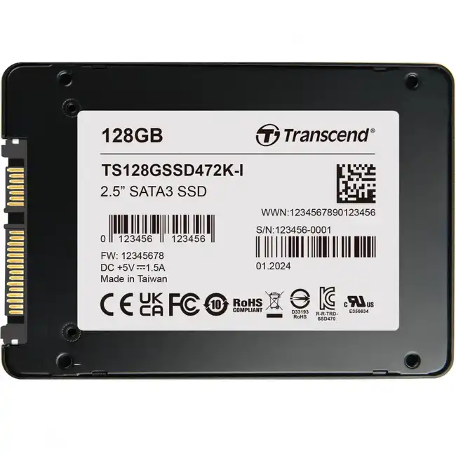 Внутренний жесткий диск Transcend TS128GSSD472KI-VS1 (SSD (твердотельные), 128 ГБ, 2.5 дюйма, SATA)
