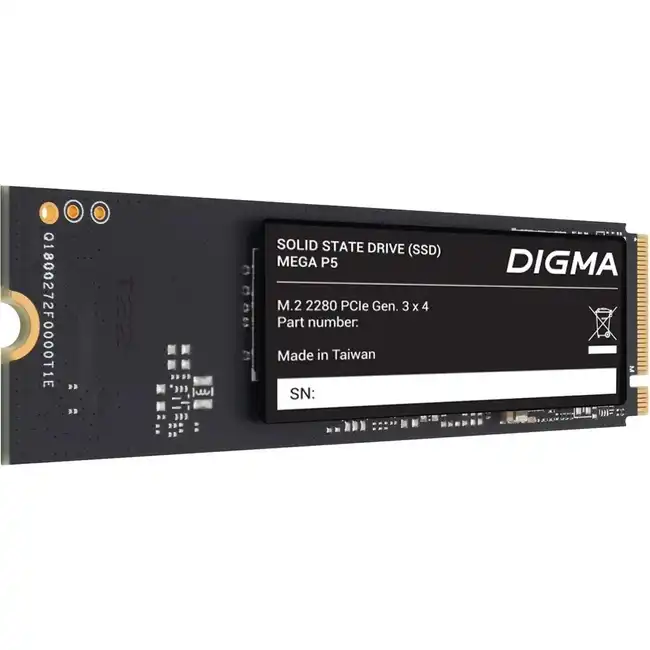 Внутренний жесткий диск Digma 256GB Mega P5 DGSM3256GP53T (SSD (твердотельные), 256 ГБ, M.2, PCIe)
