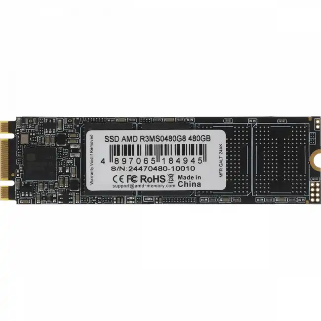 Внутренний жесткий диск AMD R3MS0480G8 (SSD (твердотельные), 480 ГБ, M.2, SATA)