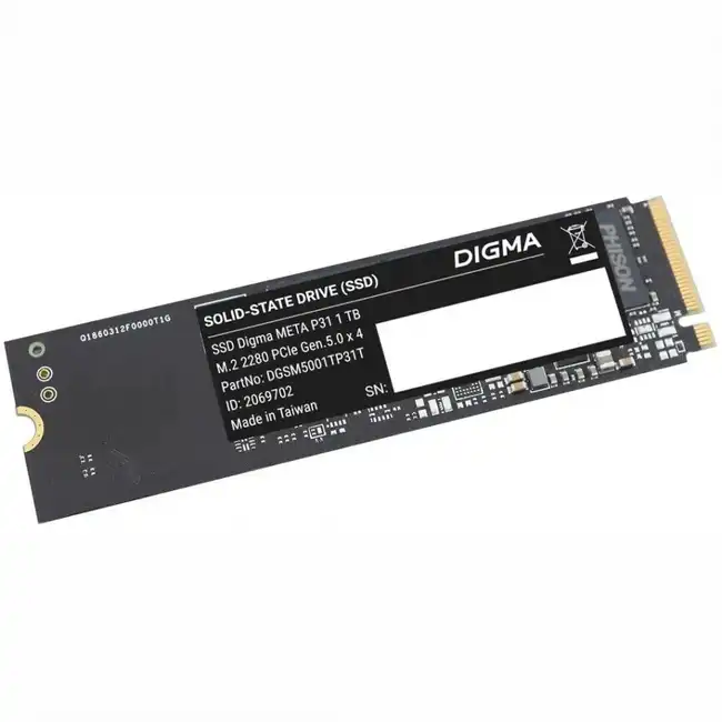 Внутренний жесткий диск Digma DGSM5001TP31T (SSD (твердотельные), 1 ТБ, M.2, PCIe)