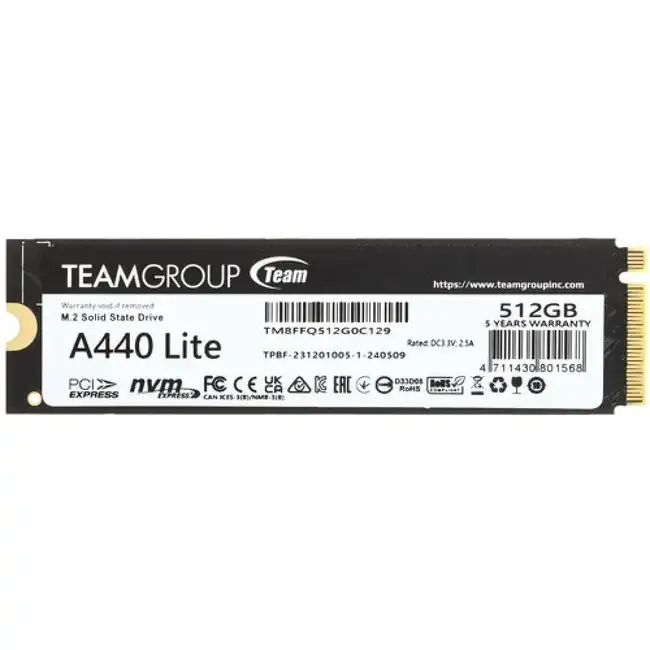 Внутренний жесткий диск Team Group T-FORCE CARDEA A440 Lite TM8FFQ512G0C129 (SSD (твердотельные), 512 ГБ, M.2, PCIe)