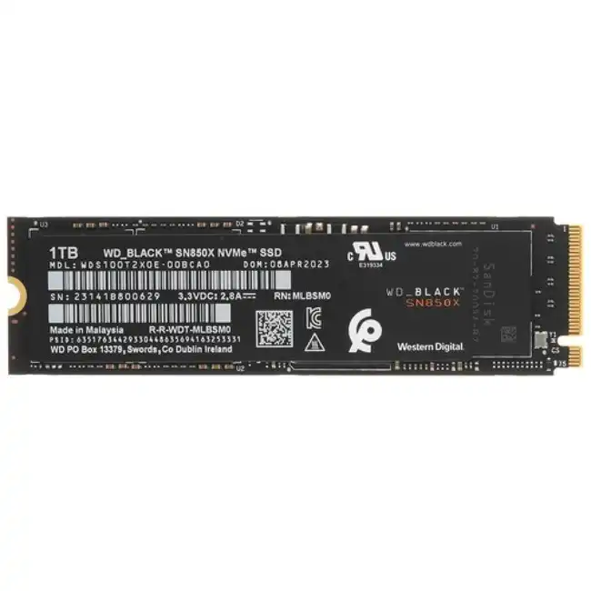 Внутренний жесткий диск Western Digital Black SN850X WDS100T2X0E-00BCA0 (SSD (твердотельные), 1 ТБ, M.2, PCIe)