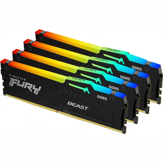 ОЗУ Kingston Fury Beast DDR5 RGB KF556C40BBAK2-128 (DIMM, DDR5, 128 Гб (2 х 64 Гб), 5600 МГц)