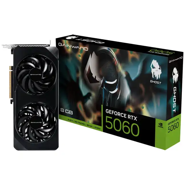 Видеокарта Gainward RTX5060 GHOST 8GB GDDR7 128bit 3xDP HDMI 2FAN RTL NE75060019P1-GB2063B (8 ГБ)