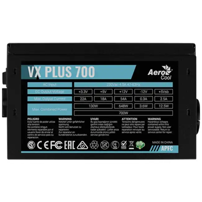 Блок питания Aerocool 700W VX-700 PLUS (700 Вт)