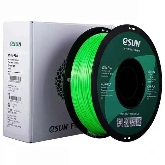 Расходный материалы для 3D-печати ESUN eSilk-PLA Green/зеленый/1.75mm/1kg/roll eSilk-PLA_Green