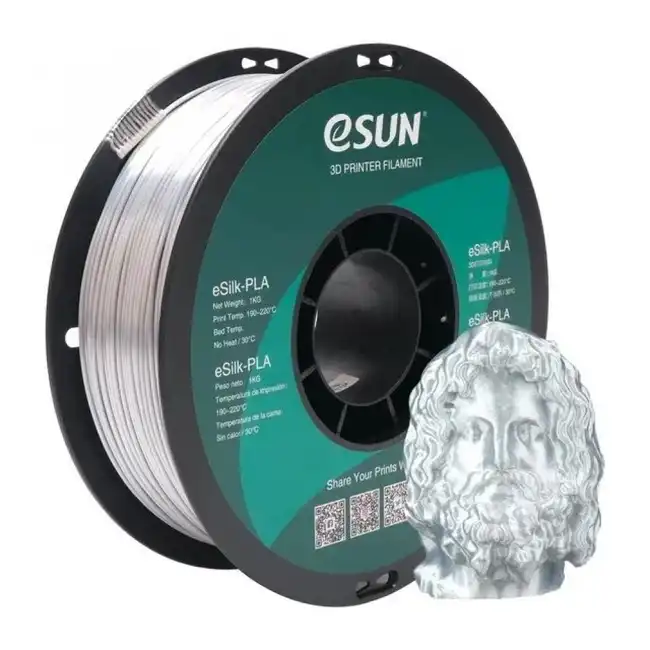 Расходный материалы для 3D-печати ESUN eSilk-PLA Silver/серебро/1.75mm/1kg/roll eSilk-PLA_Silver