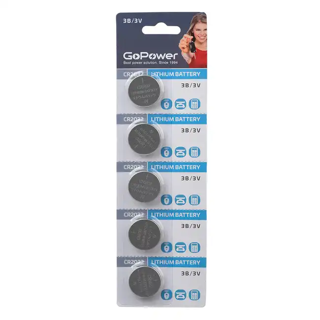 Батарейка GoPower CR2032 BL5 Lithium 3V 00-00015603