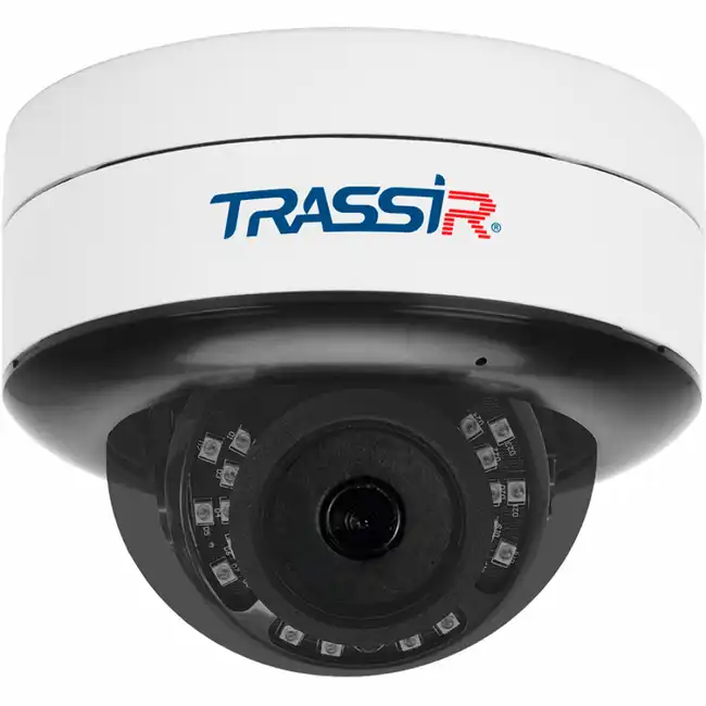 IP видеокамера Trassir TR-D3121IR2 V6 2.8 (Купольная, Уличная, Проводная, Фиксированный объектив, 2.8 мм, 1/2.7", 2 Мп ~ 1920×1080 Full HD)