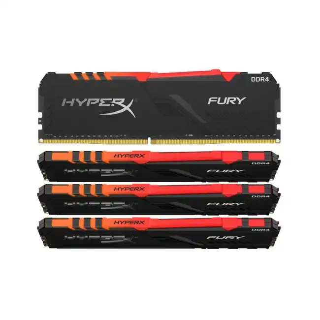ОЗУ Kingston HyperX FURY RGB CL16 HX434C16FB3AK4/64 (DIMM, DDR4, 64 Гб (4 х 16 Гб), 3466 МГц)