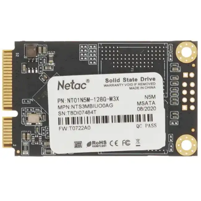 Внутренний жесткий диск Netac N5M NT01N5M-128G-M3X (SSD (твердотельные), 128 ГБ, M.2, SATA)