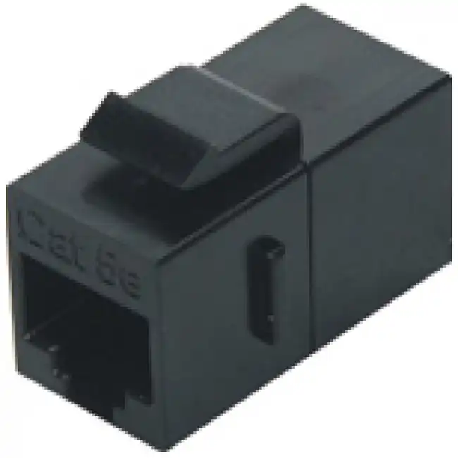 Аксессуар для кабельных сетей Hyperline Проходной адаптер (coupler) RJ-45(8P8C) формата Keystone Jack категория 5e CA2-KJ-C5E-BK