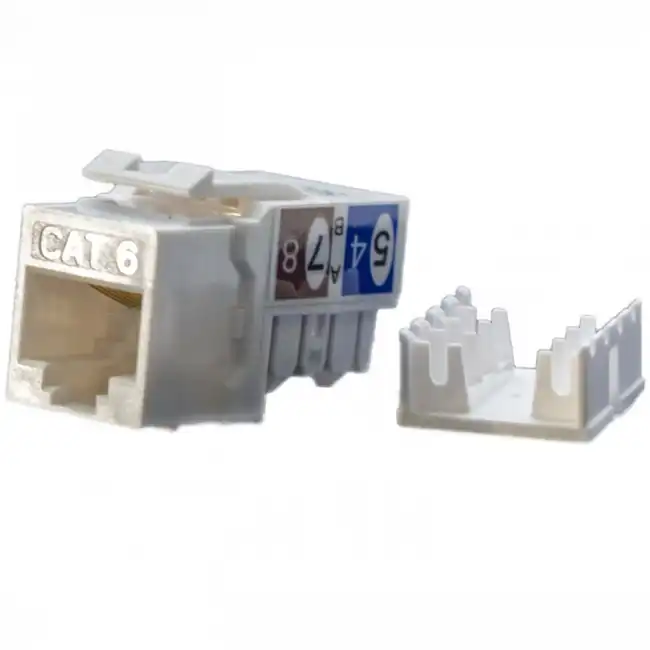 Модуль Hyperline Модуль Keystone Jack RJ-45(8P8C) категория 6 KJ9-8P8C-C6-90-WH