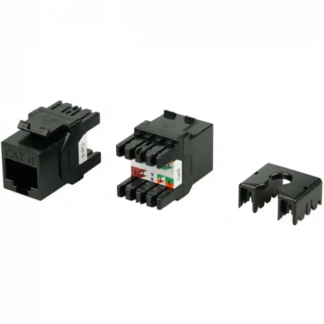 Модуль Hyperline Модуль Keystone Jack RJ-45(8P8C) категория 6 KJ8-8P8C-C6-180-BK