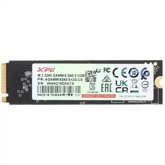 Внутренний жесткий диск ADATA XPG GAMMIX S60 AGAMMIXS60-512G-CS (SSD (твердотельные), 512 ГБ, M.2, PCIe)