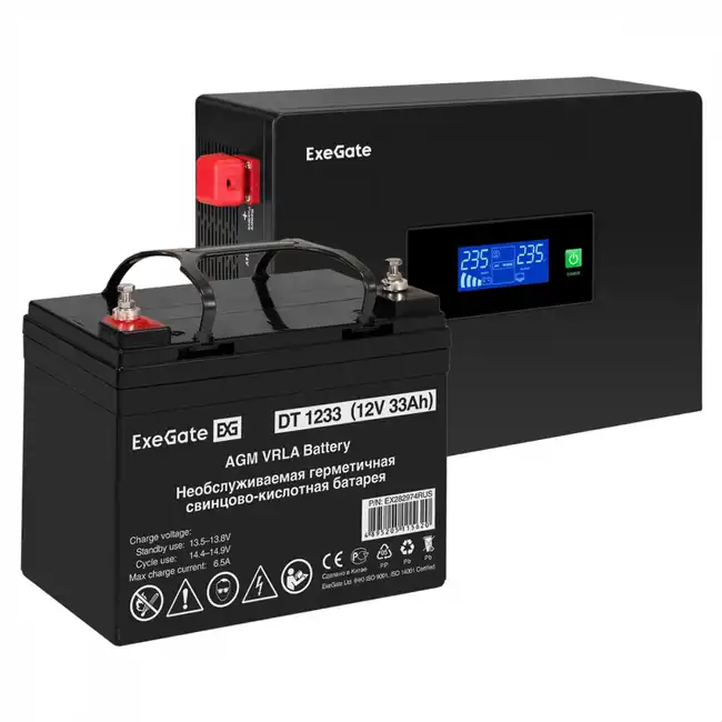 Инвертор ExeGate EX295993RUS + батарея 33Aч EX282974RUS EX297405RUS (Автоматический)