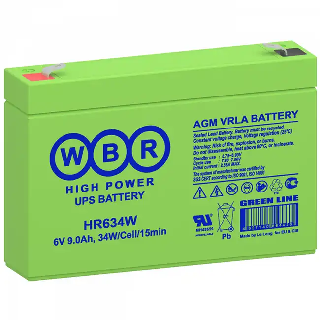 Сменные аккумуляторы АКБ для ИБП WBR HR634W HR634W WBR (6 В)