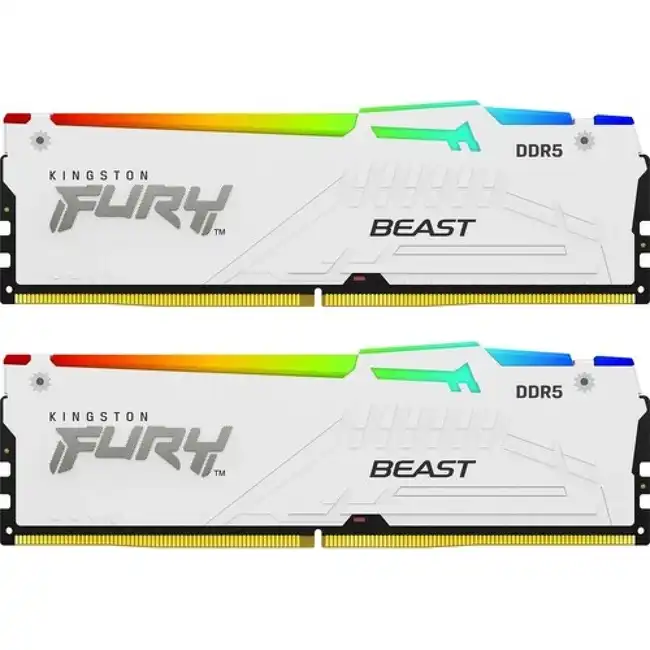 ОЗУ Kingston Fury Beast AMD RGB White KF552C36BWEAK2-64 (DIMM, DDR5, 64 Гб (2 х 32 Гб), 5200 МГц)