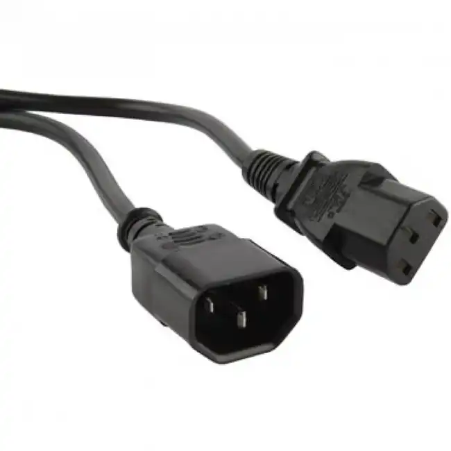 Опция для ИБП Hyperline Кабель питания IEC 320 C13 - IEC 320 C14 (3x0.75) 10A прямая вилка 0.5 м PWC-IEC13-IEC14-0.5-BK