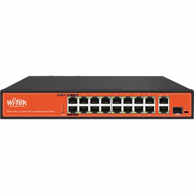 Коммутатор Wi-Tek WI-PS518G (v3) WI-PS518G v3 (100 Base-TX (100 мбит/с), 1 SFP порт)