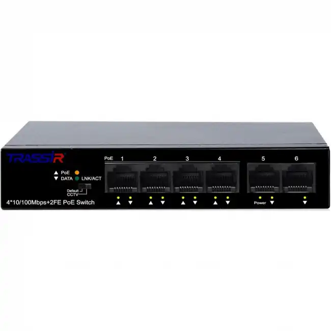 Коммутатор Trassir TR-NS1106-60-4POE (100 Base-TX (100 мбит/с))