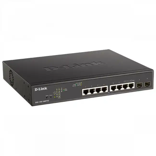 Коммутатор D-link DGS-1100-10MPPV2/A (1000 Base-TX (1000 мбит/с), 2 SFP порта)
