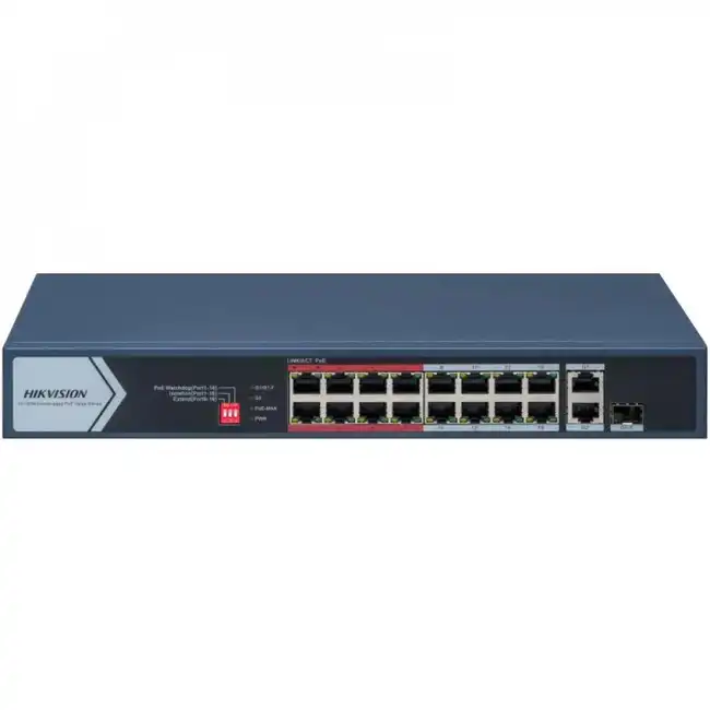Коммутатор Hikvision DS-3E0318P-E/M(C) (100 Base-TX (100 мбит/с), 1 SFP порт)