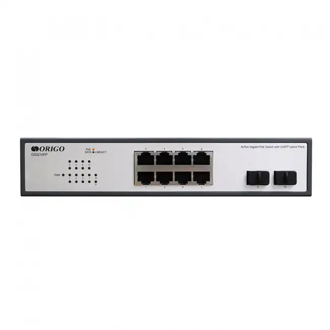 Коммутатор Origo OS2210FP OS2210FP/120W/A1A (1000 Base-T (1000 мбит/с), 2 SFP порта)