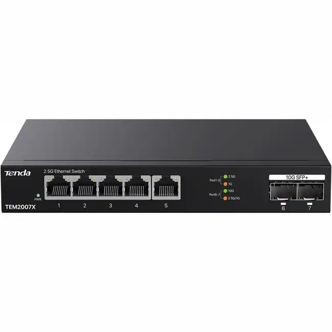 Коммутатор TENDA TEM2007X (2.5 GBase-T (2500 мбит/с), 2 SFP порта)